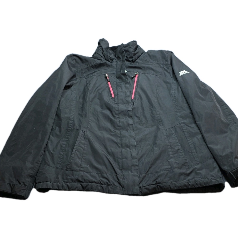 ZeroXposur Men's Black Mid-Length Jacket Full Zip Stand-Up Collar Casual
